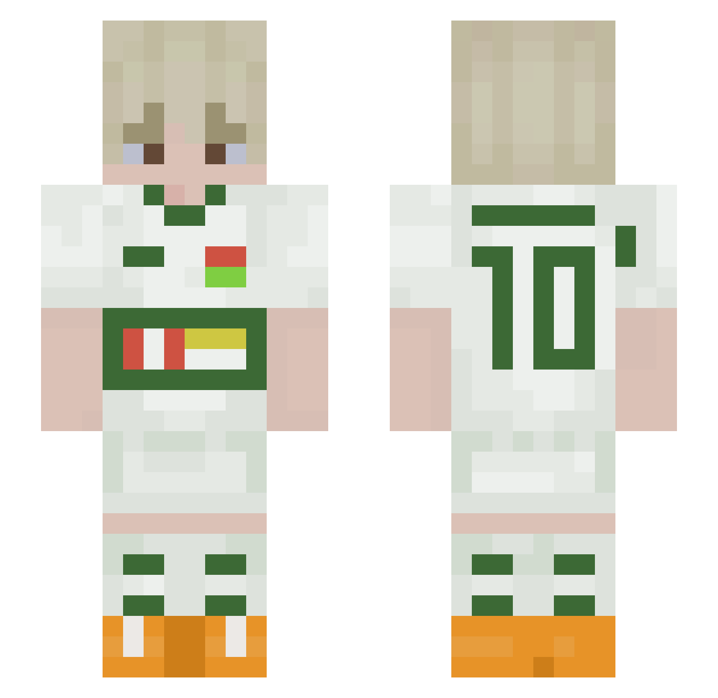 Handrius Minecraft skin, front and back view