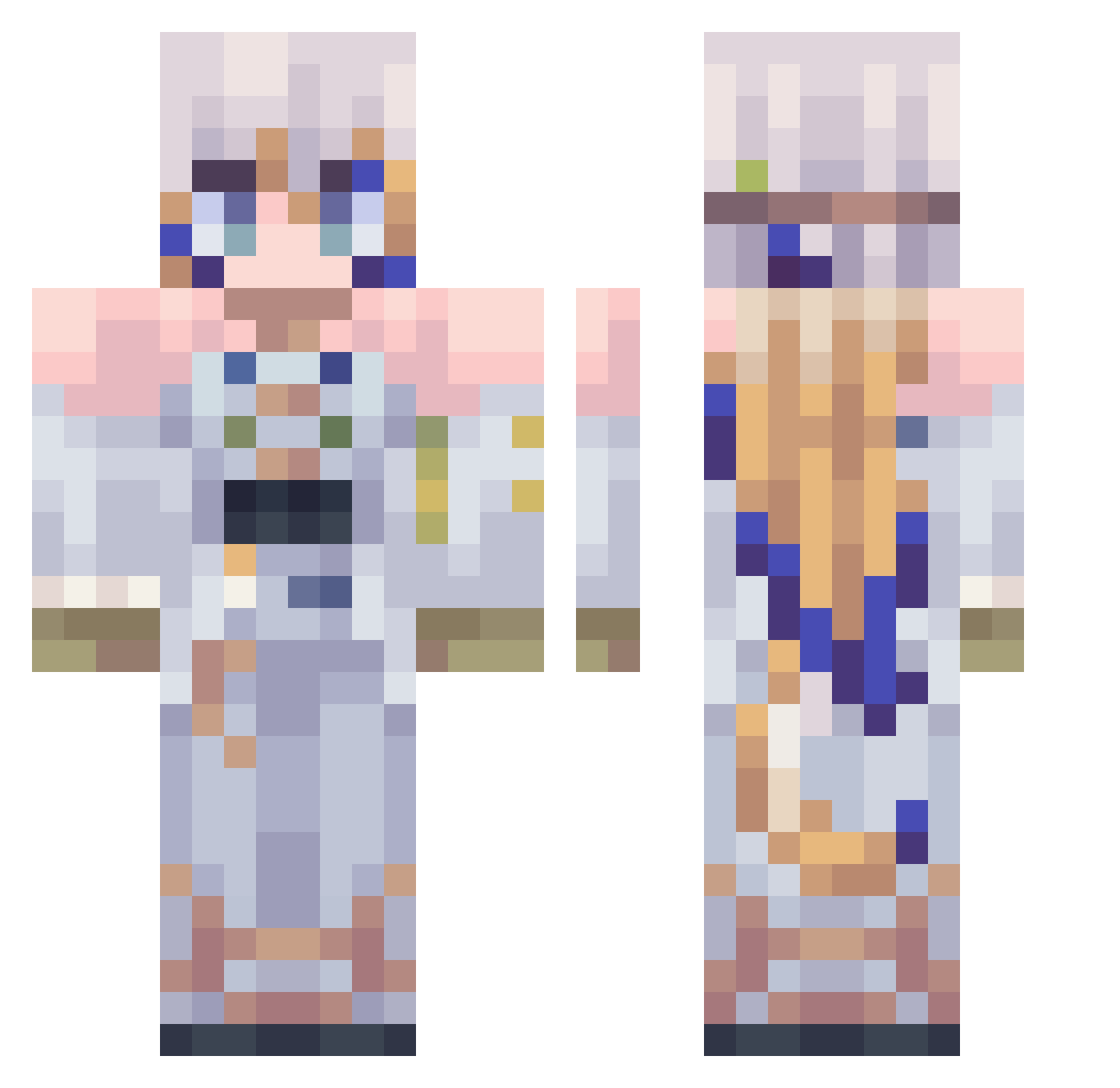 MAX666666 Minecraft skin, front and back view
