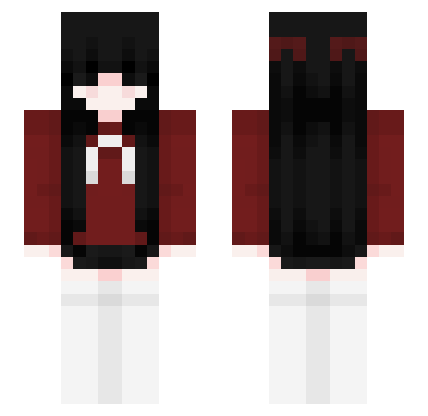 uwuMxtyOG Minecraft skin, front and back view