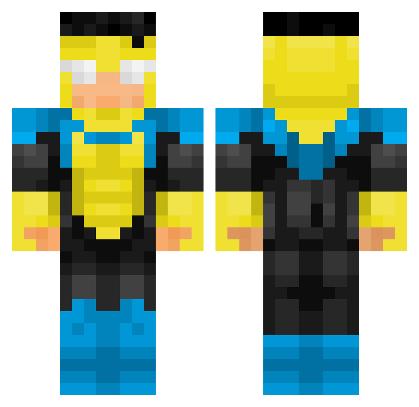 oohEzio Minecraft skin, front and back view