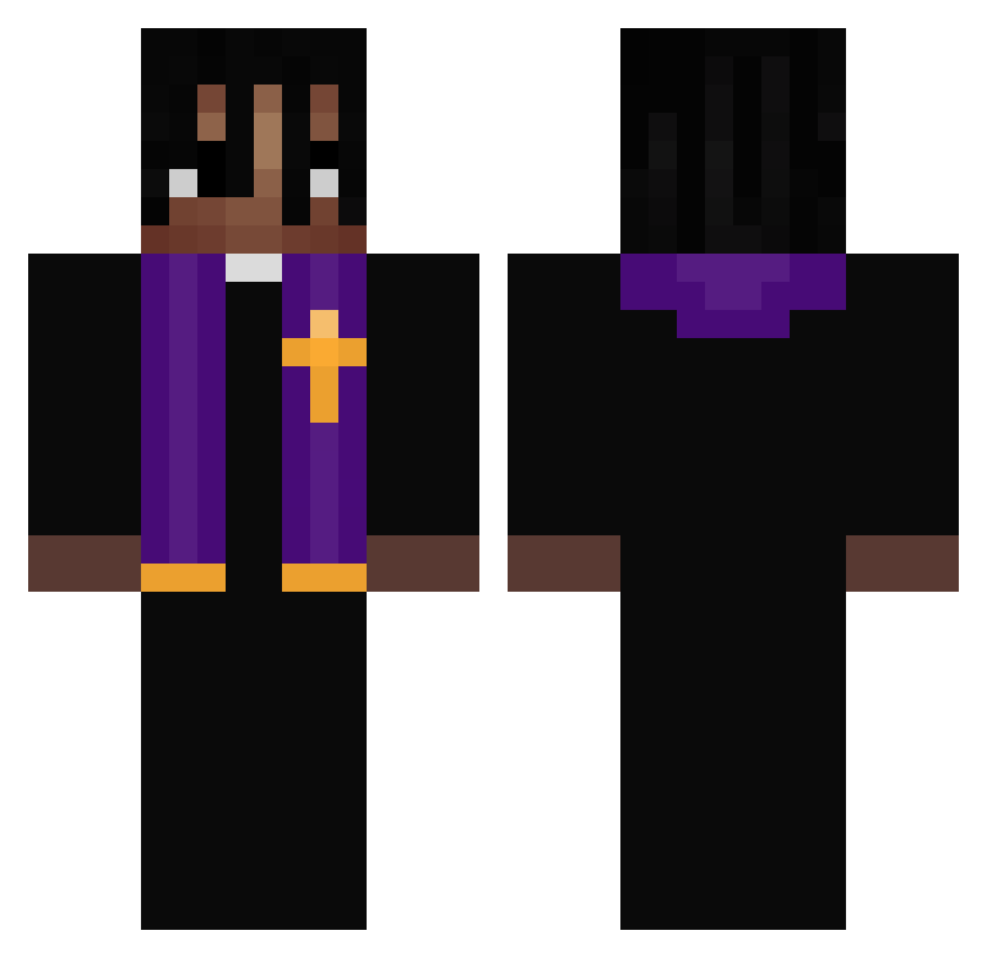 karluan Minecraft skin, front and back view