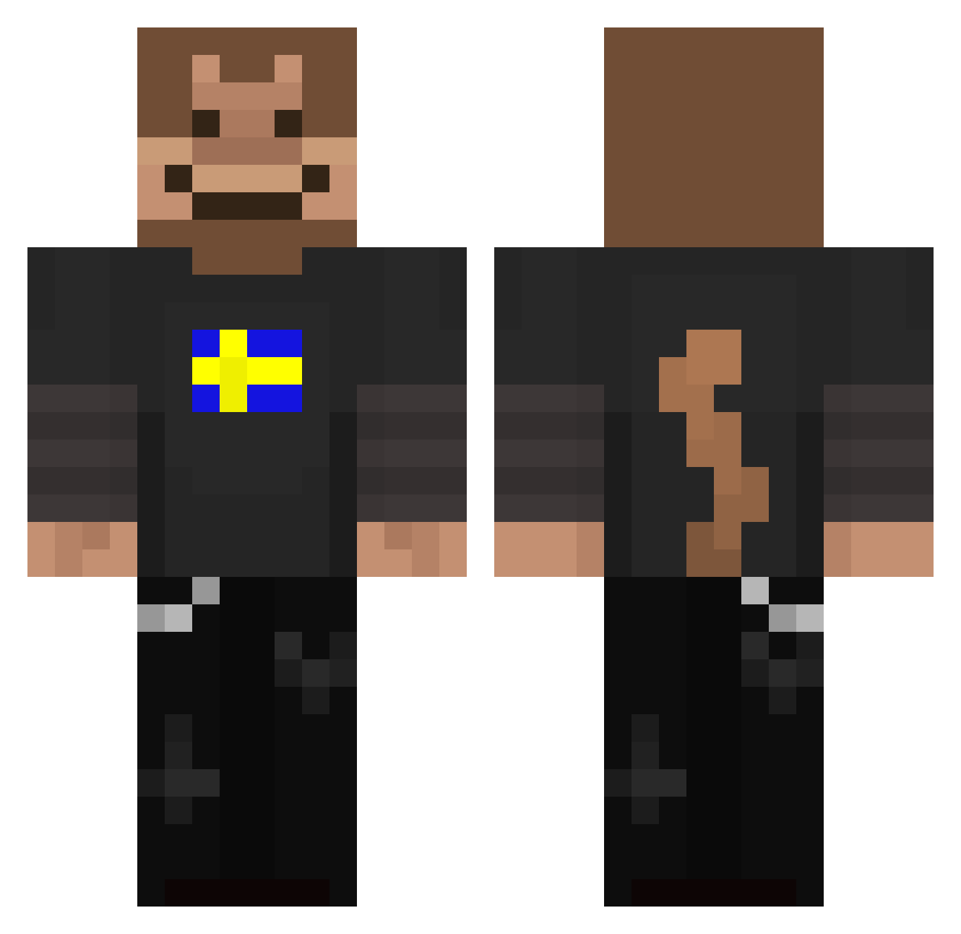 krawcik150 Minecraft skin, front and back view