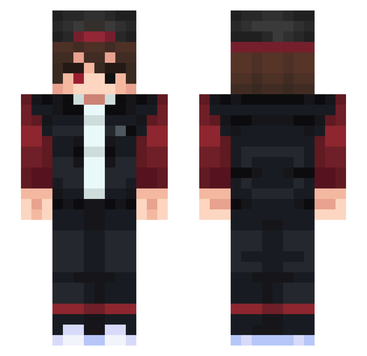 Dru Minecraft skin, front and back view