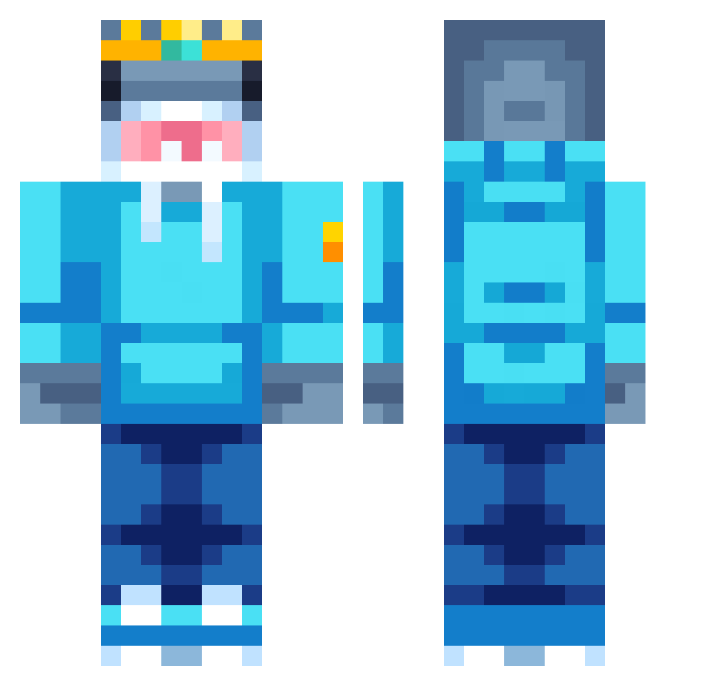 NarutoUzumakie Minecraft skin, front and back view