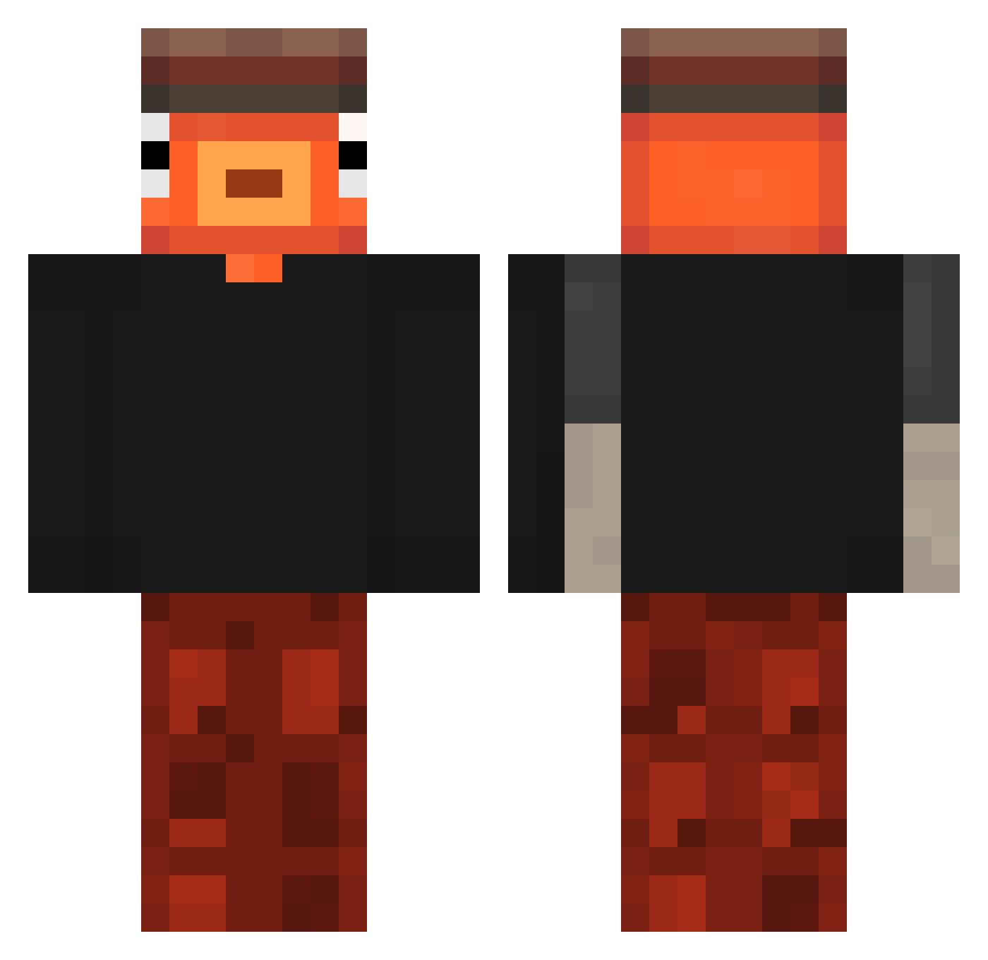 TIMIODF Minecraft skin, front and back view