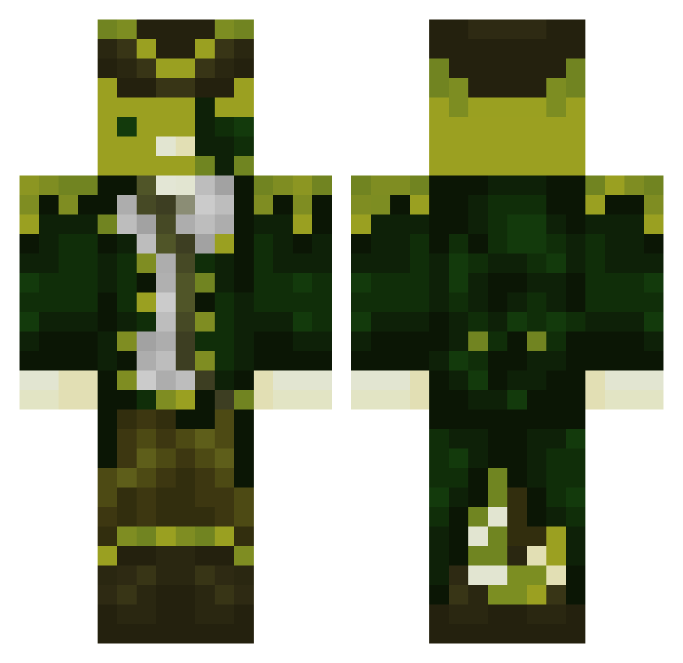 Ultraarat Minecraft skin, front and back view