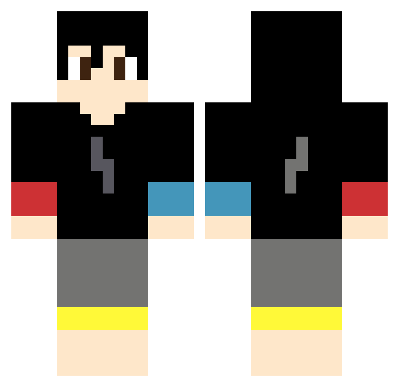 Universo2710 Minecraft skin, front and back view
