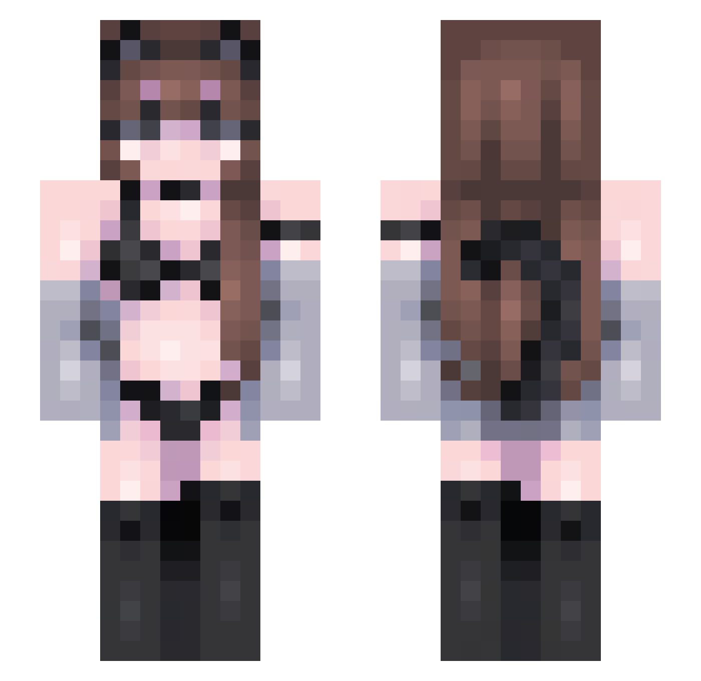 Yousann_ Minecraft skin, front and back view