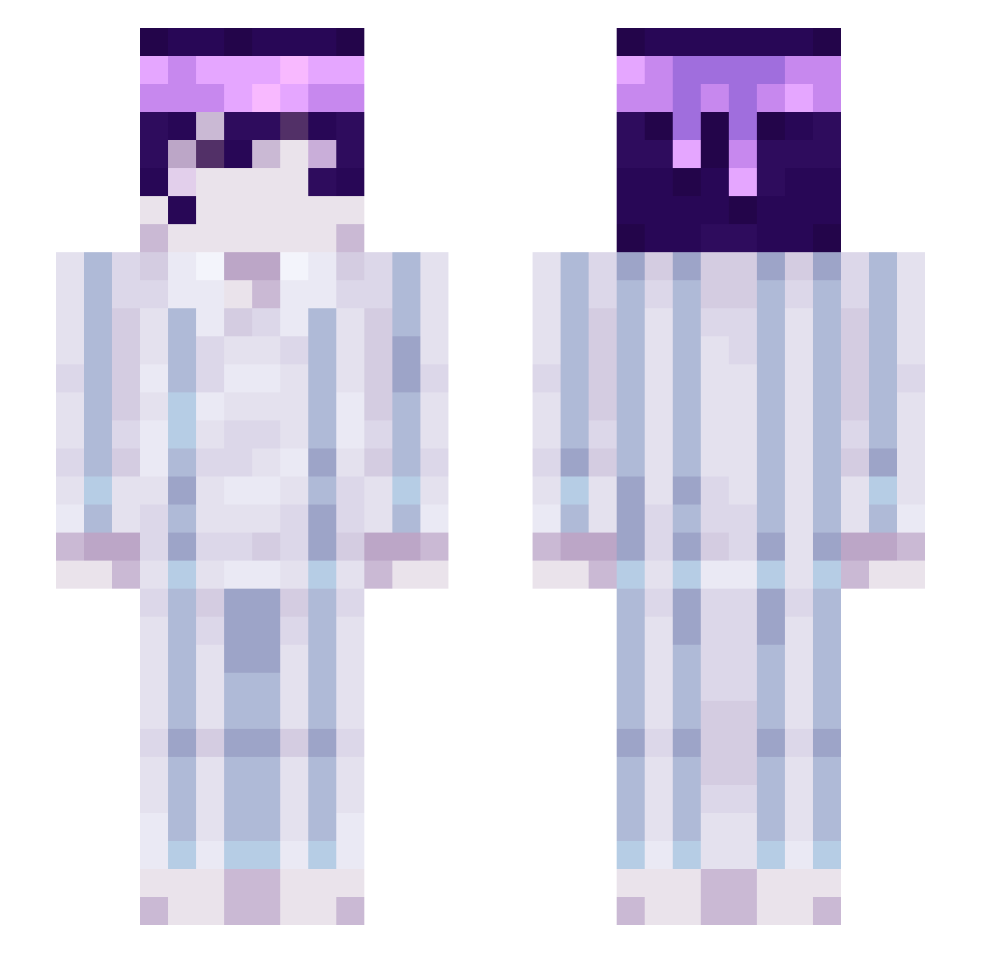 YzHzppii Minecraft skin, front and back view