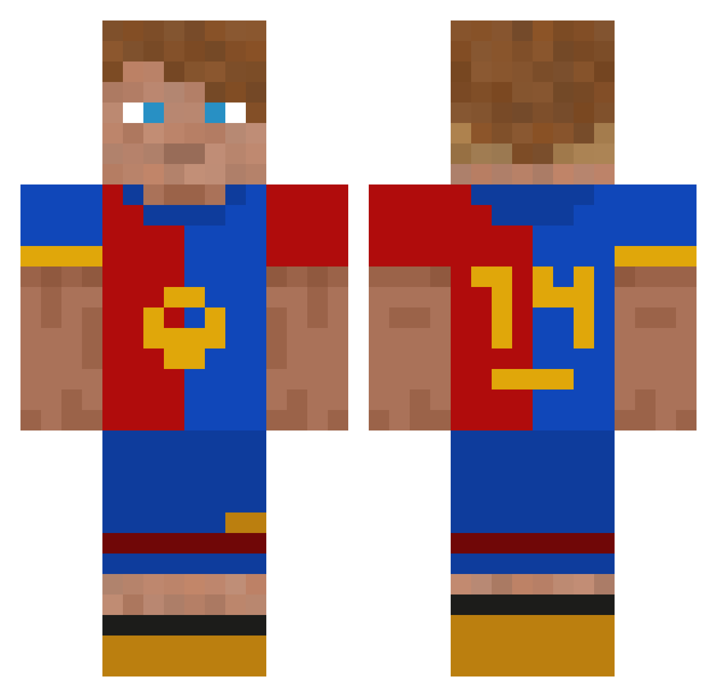 elPerlas Minecraft skin, front and back view