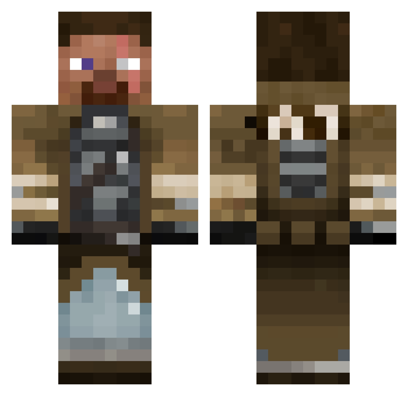 shortswimmer23 Minecraft skin, front and back view