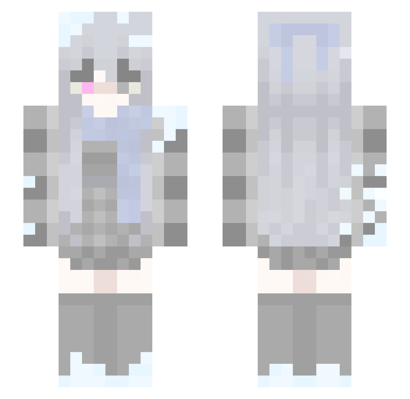Ace2Icyy Minecraft skin, front and back view