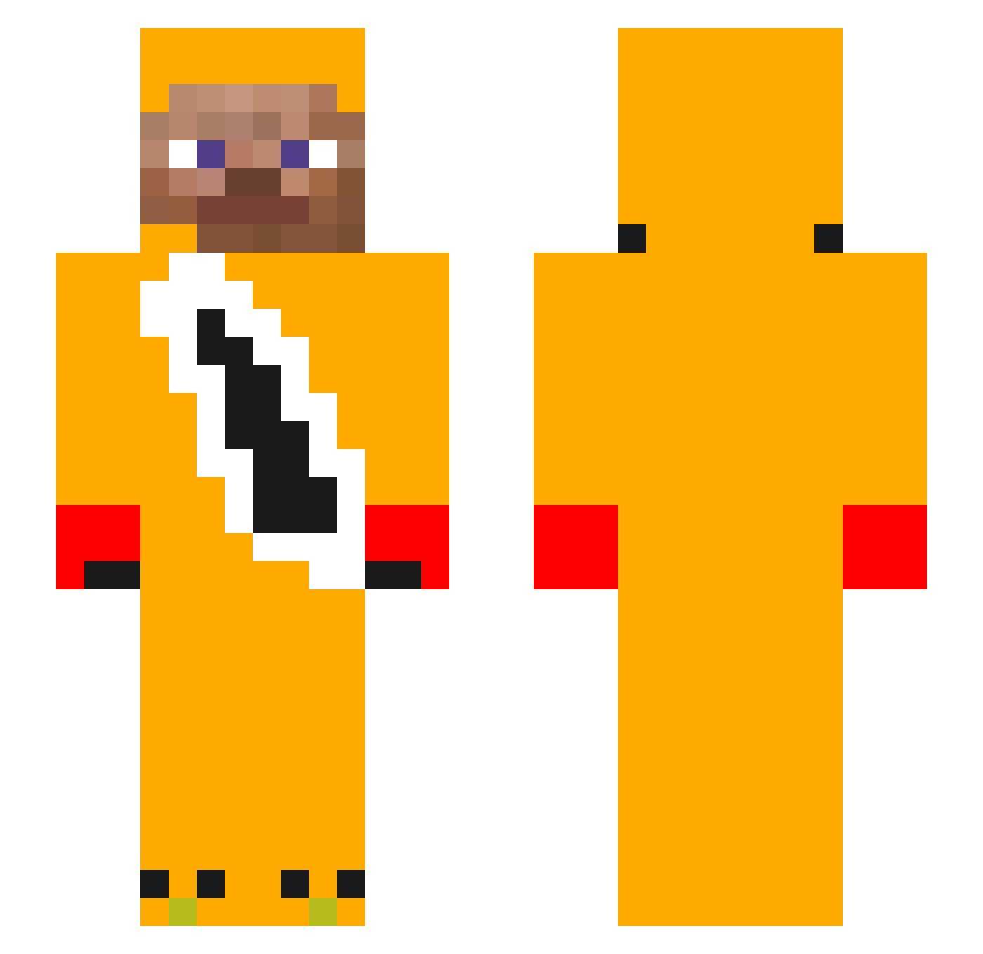 Arvex1 Minecraft skin, front and back view