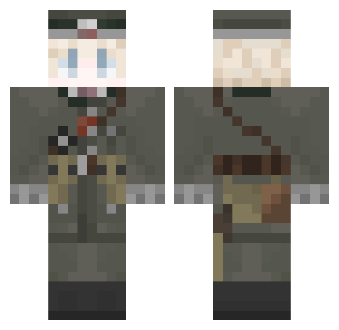 KoiPondFan Minecraft skin, front and back view