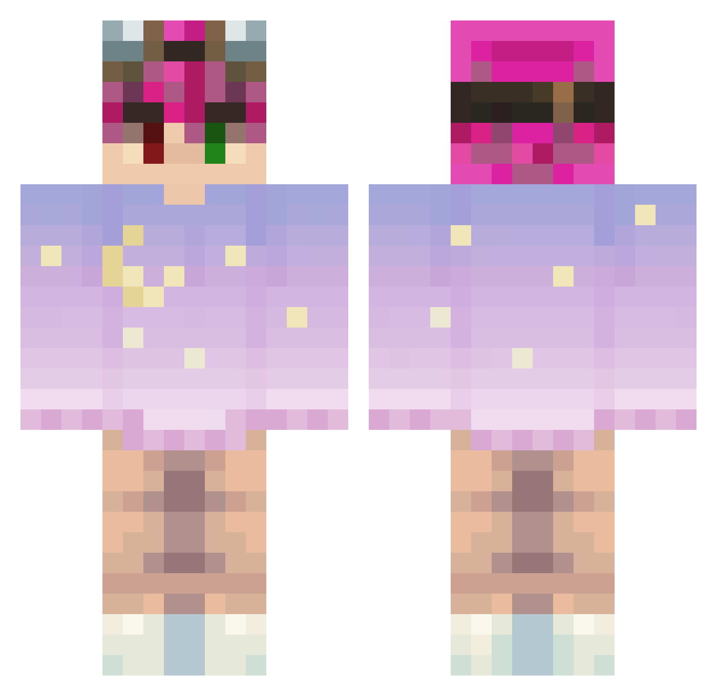 Ratty_LaDi Minecraft skin, front and back view