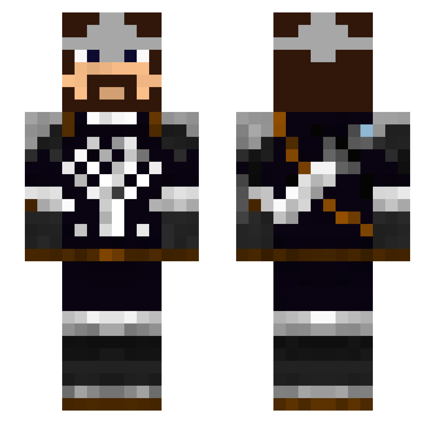 VikingHelmet95 Minecraft skin, front and back view