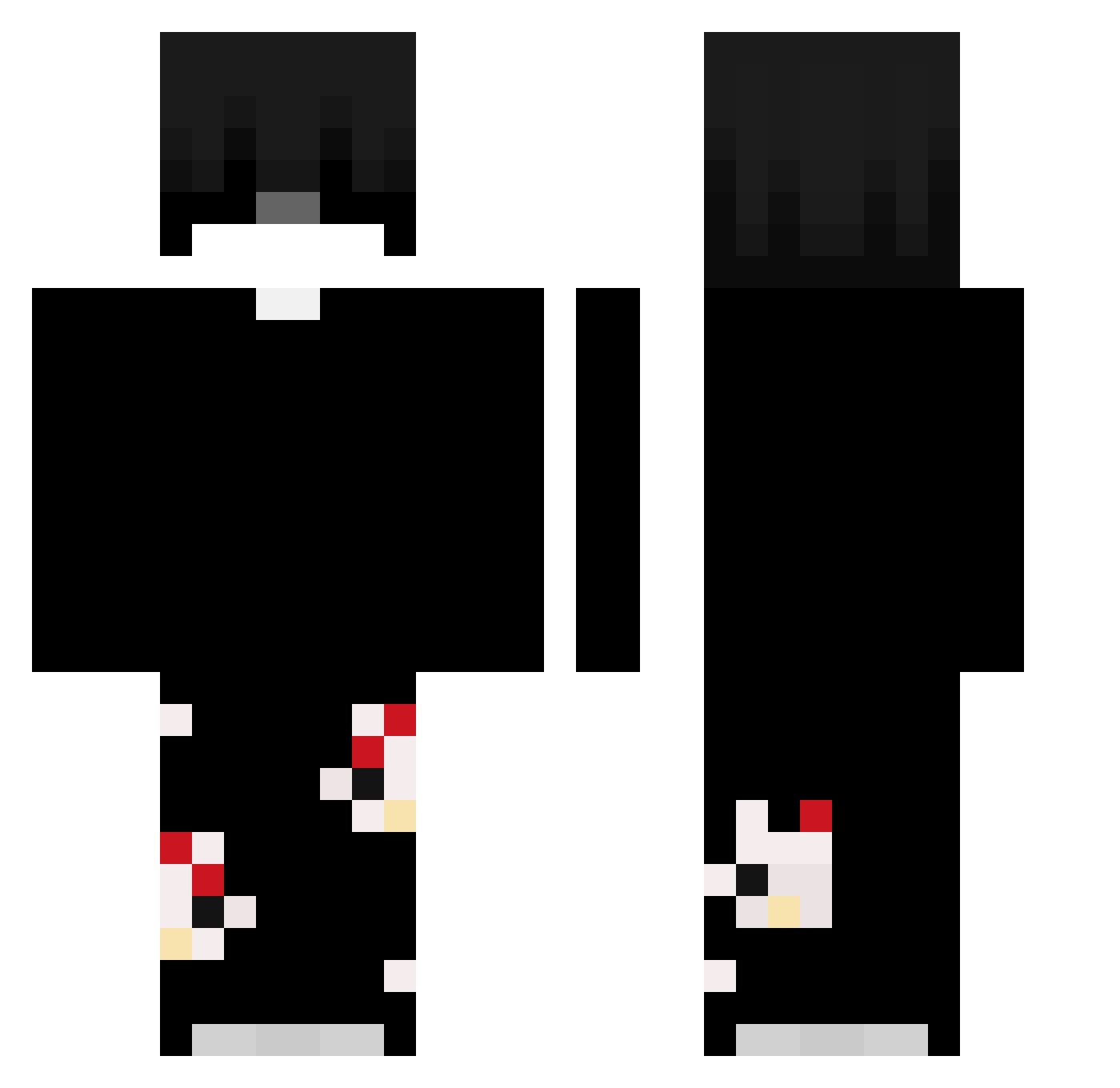 xkst Minecraft skin, front and back view