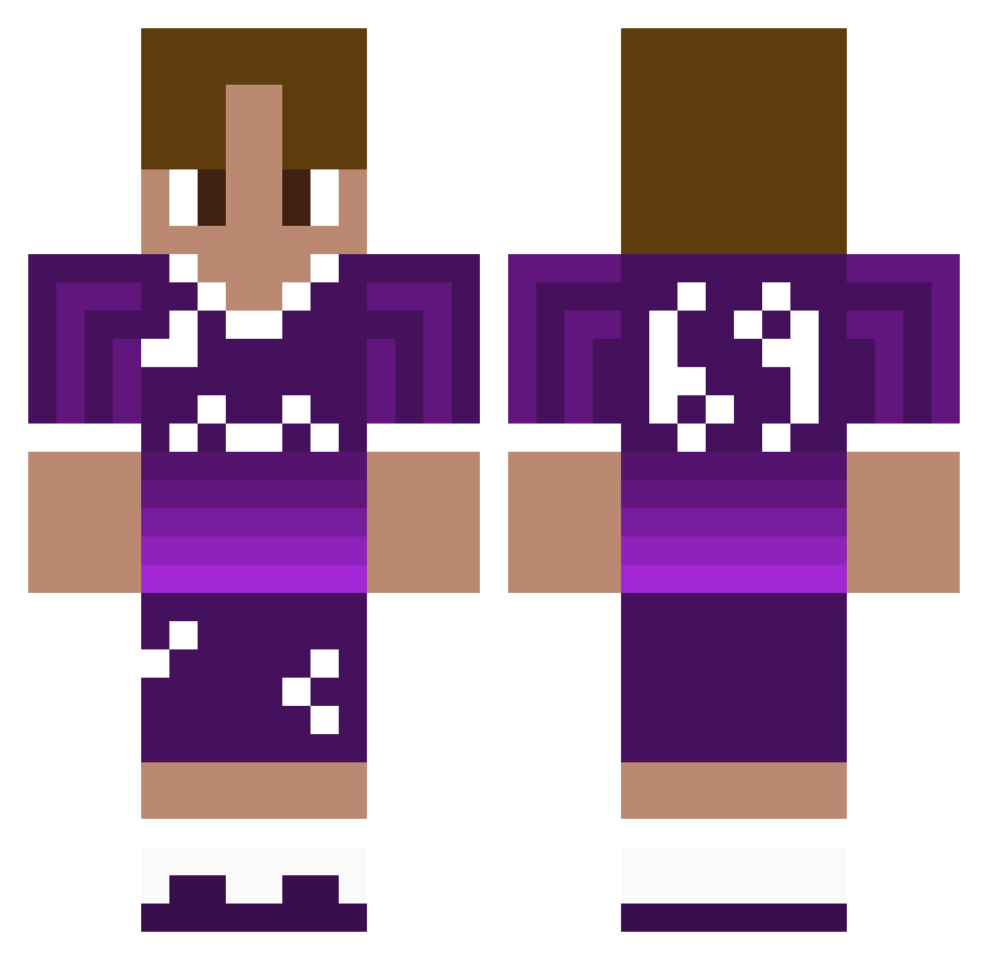 MisterKiano Minecraft skin, front and back view