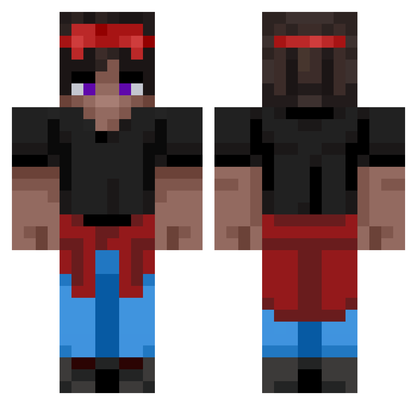 PleetusGleetus Minecraft skin, front and back view