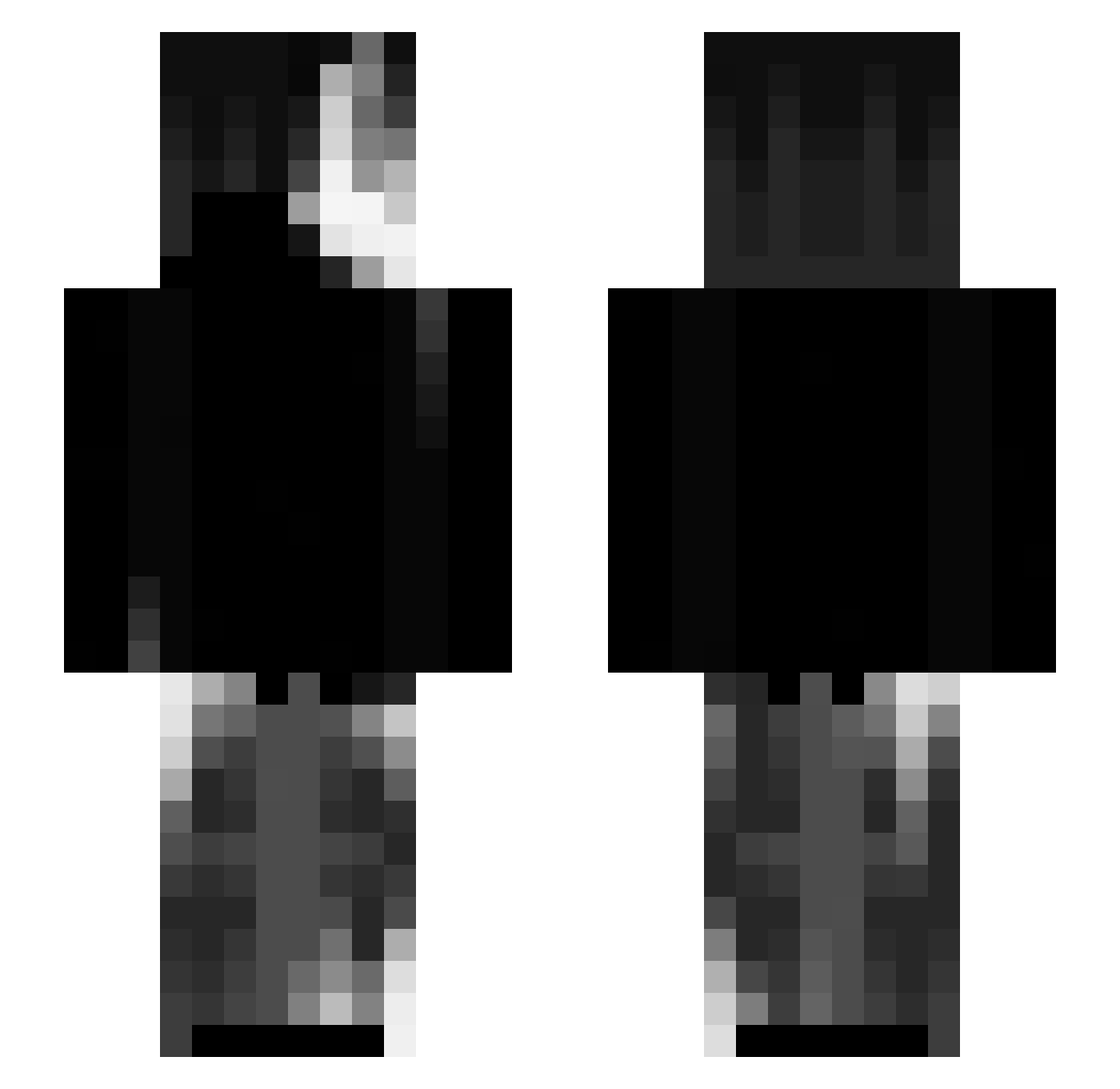 v12sain Minecraft skin, front and back view