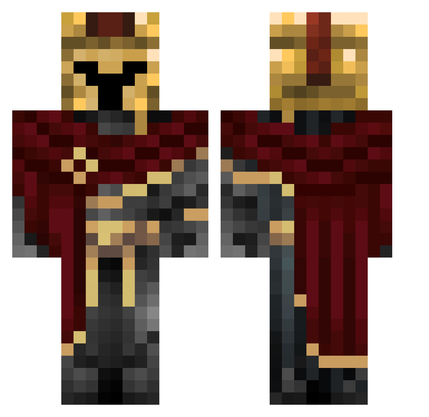 Super_Boy_Window Minecraft skin, front and back view
