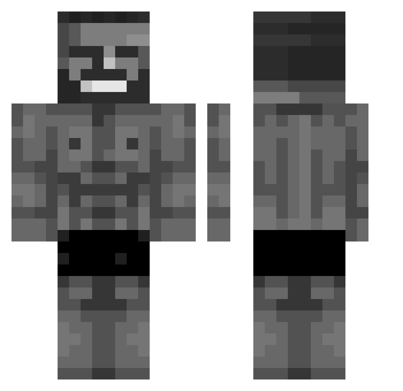 kubrerror Minecraft skin, front and back view