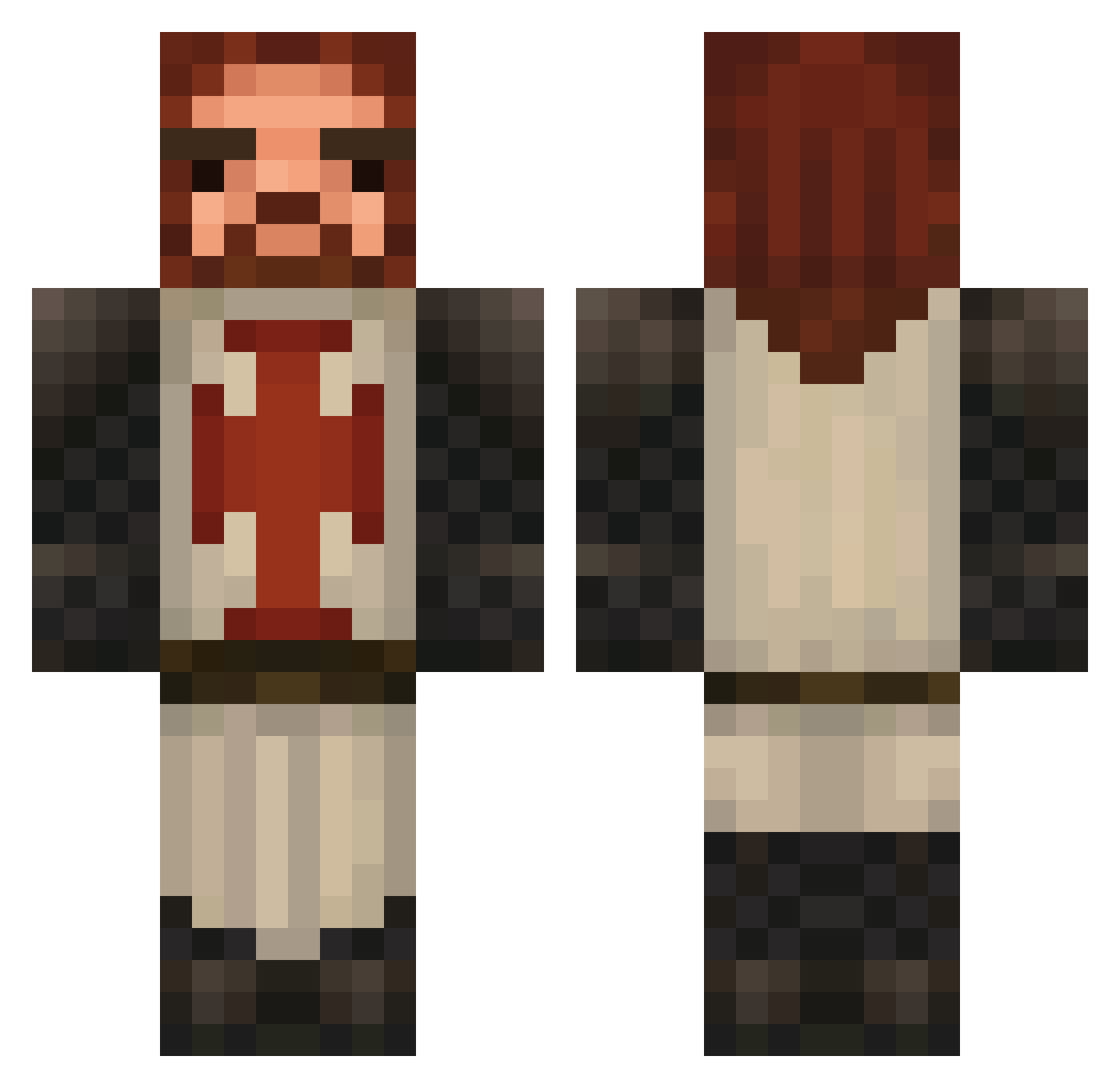 InfectedRecords Minecraft skin, front and back view
