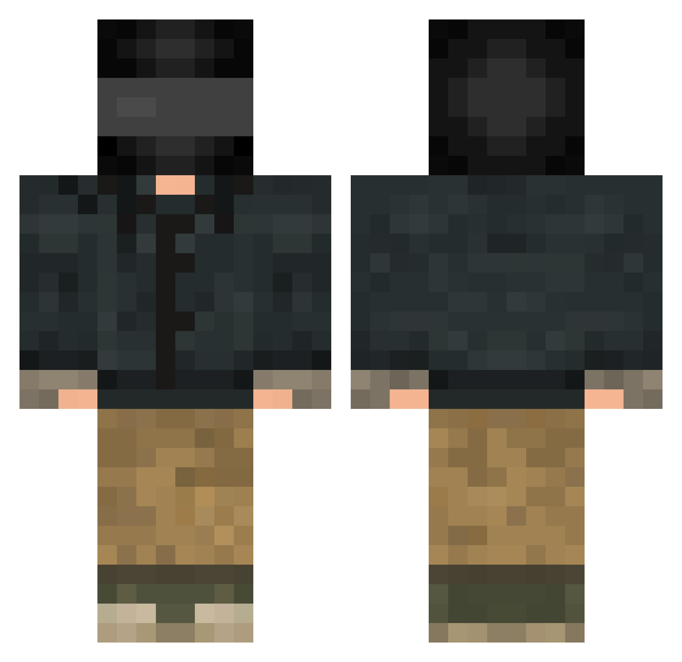 Bartrick Minecraft skin, front and back view