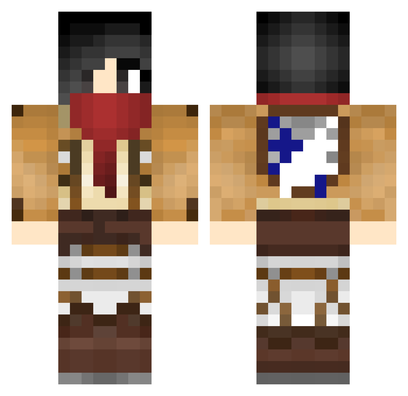 BlackGlass Minecraft skin, front and back view