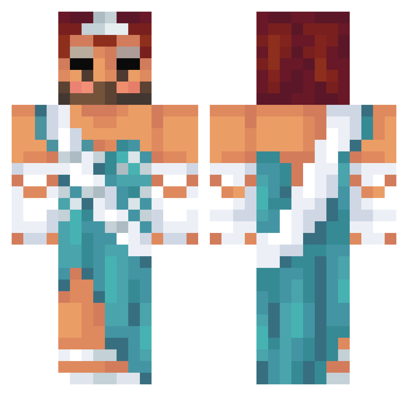 darlhumanman Minecraft skin, front and back view