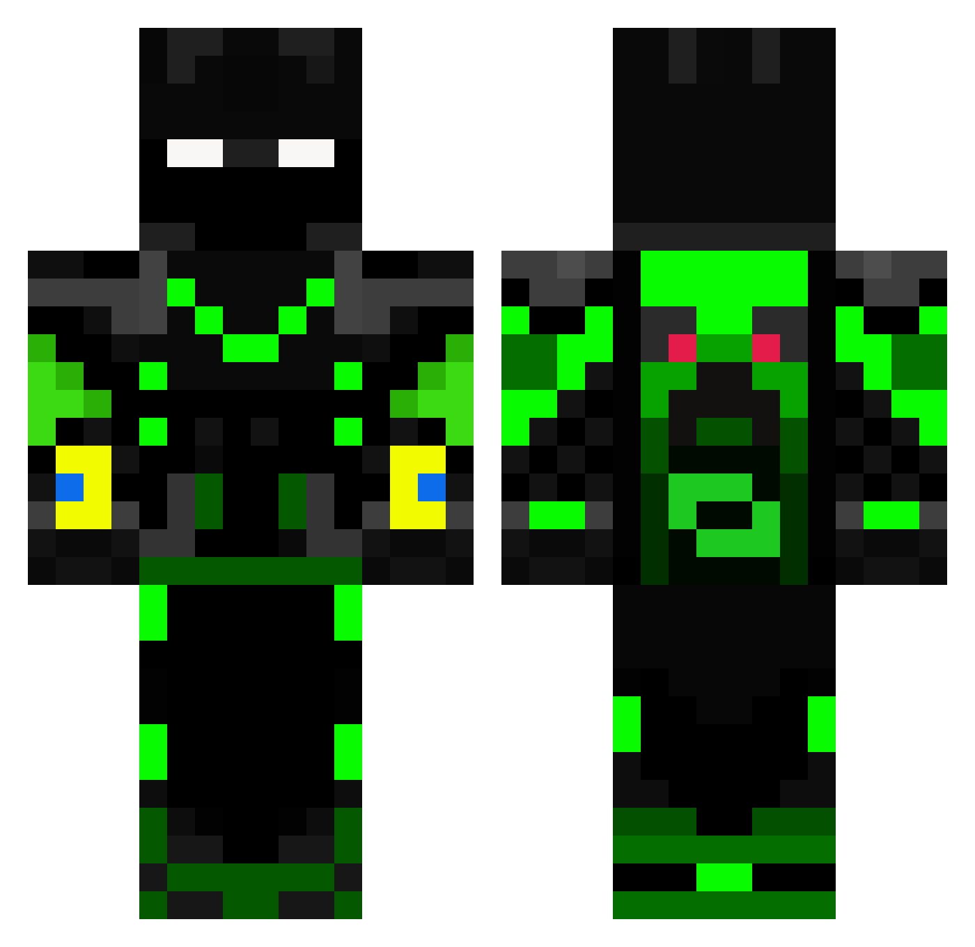 Drucie Minecraft skin, front and back view