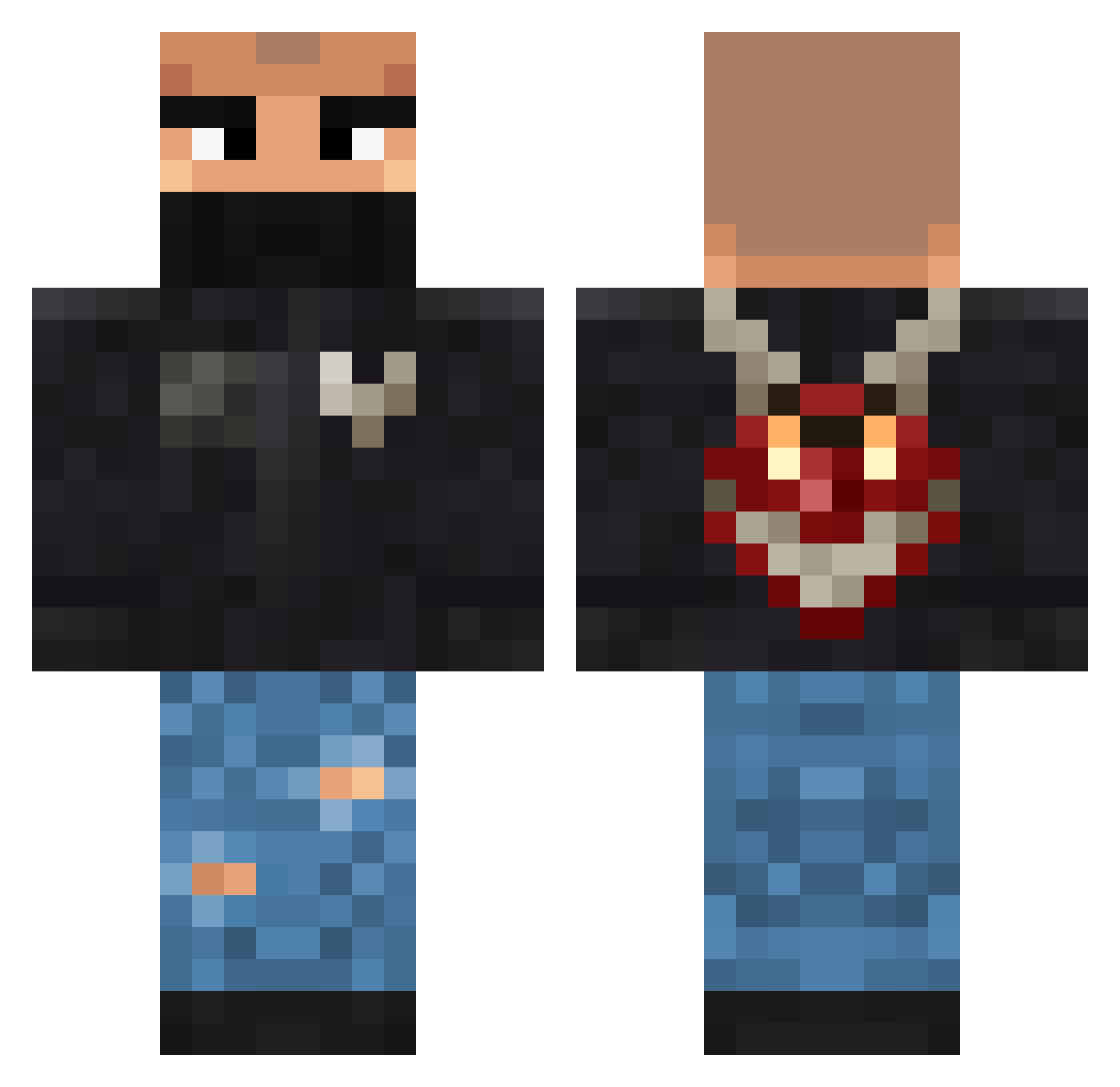 FoxieePL Minecraft skin, front and back view