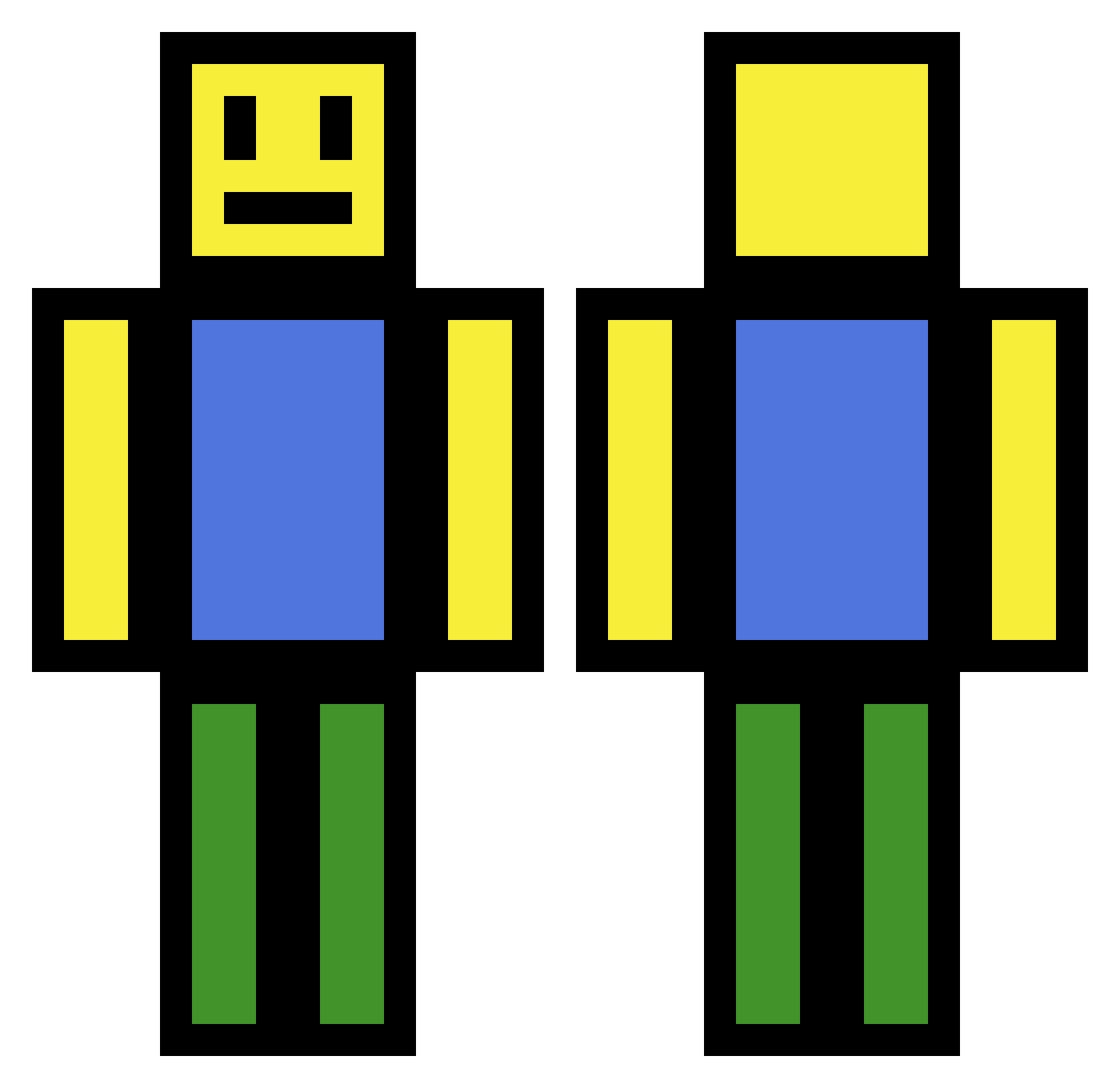 Airthedude Minecraft skin, front and back view