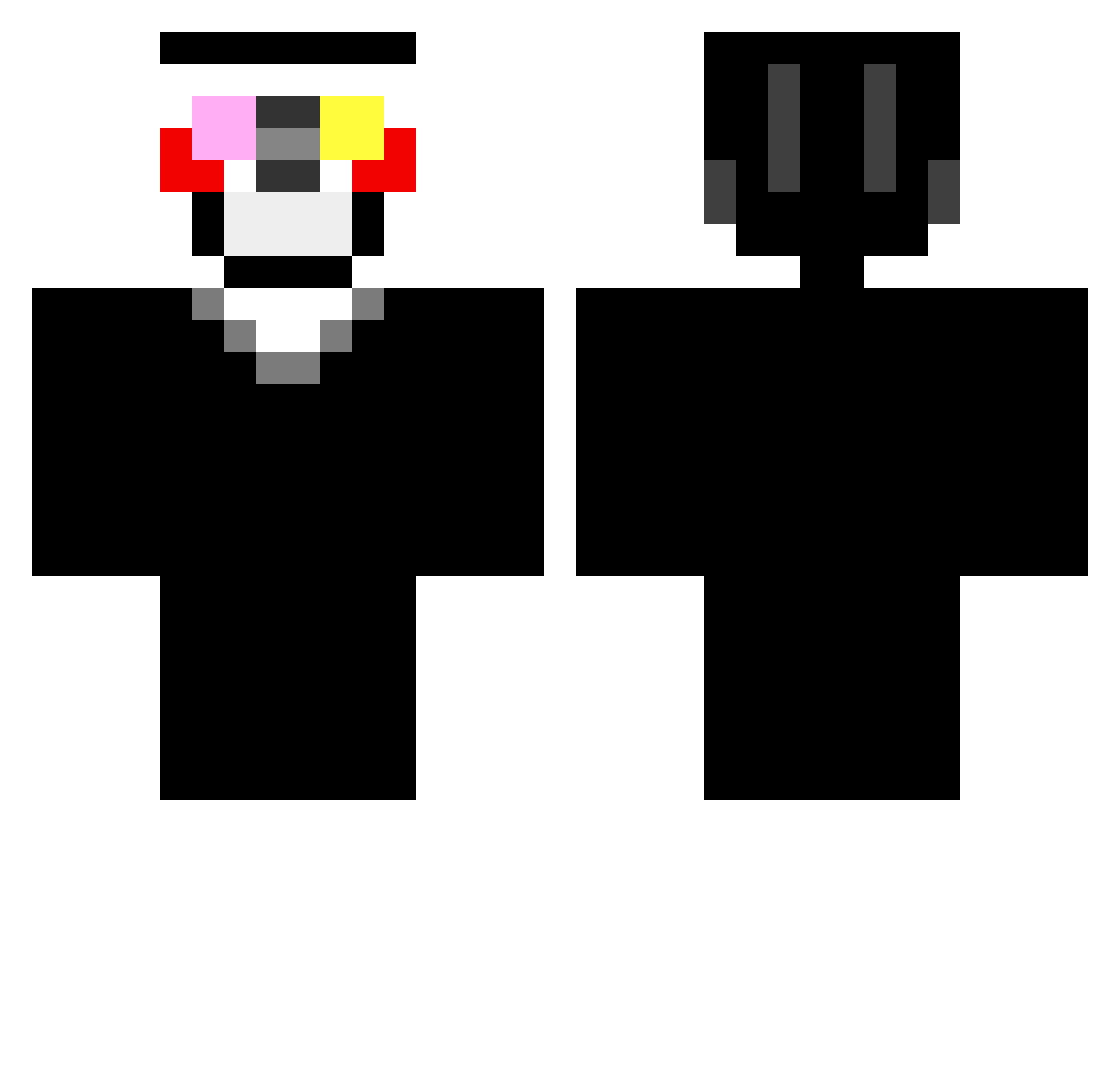 Elwood220 Minecraft skin, front and back view