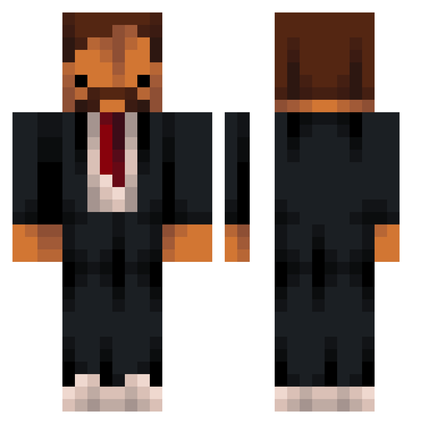TomGisMC Minecraft skin, front and back view