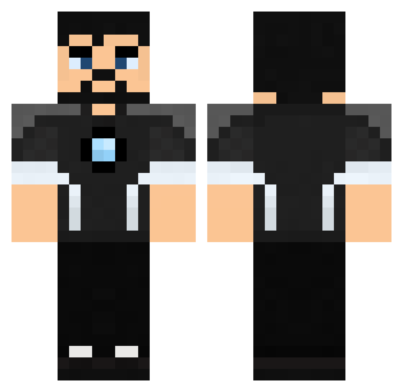 ManNamedFinger Minecraft skin, front and back view