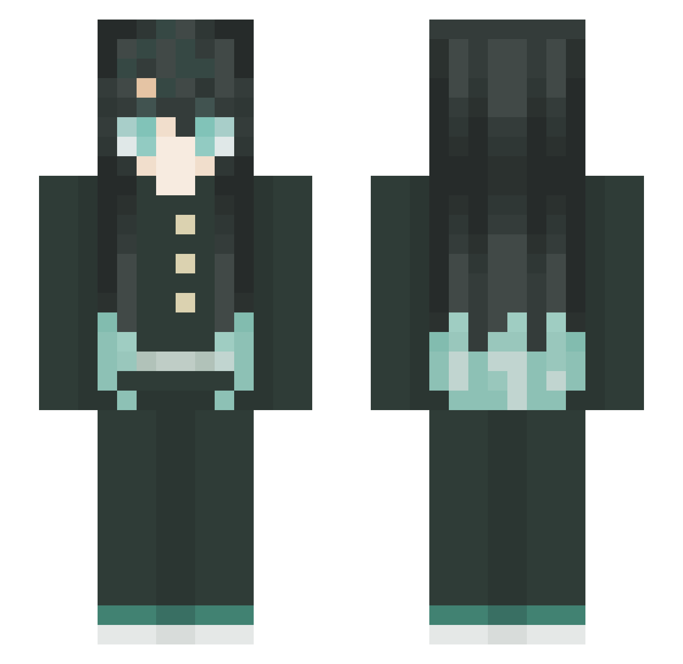 TheFrenchFish Minecraft skin, front and back view