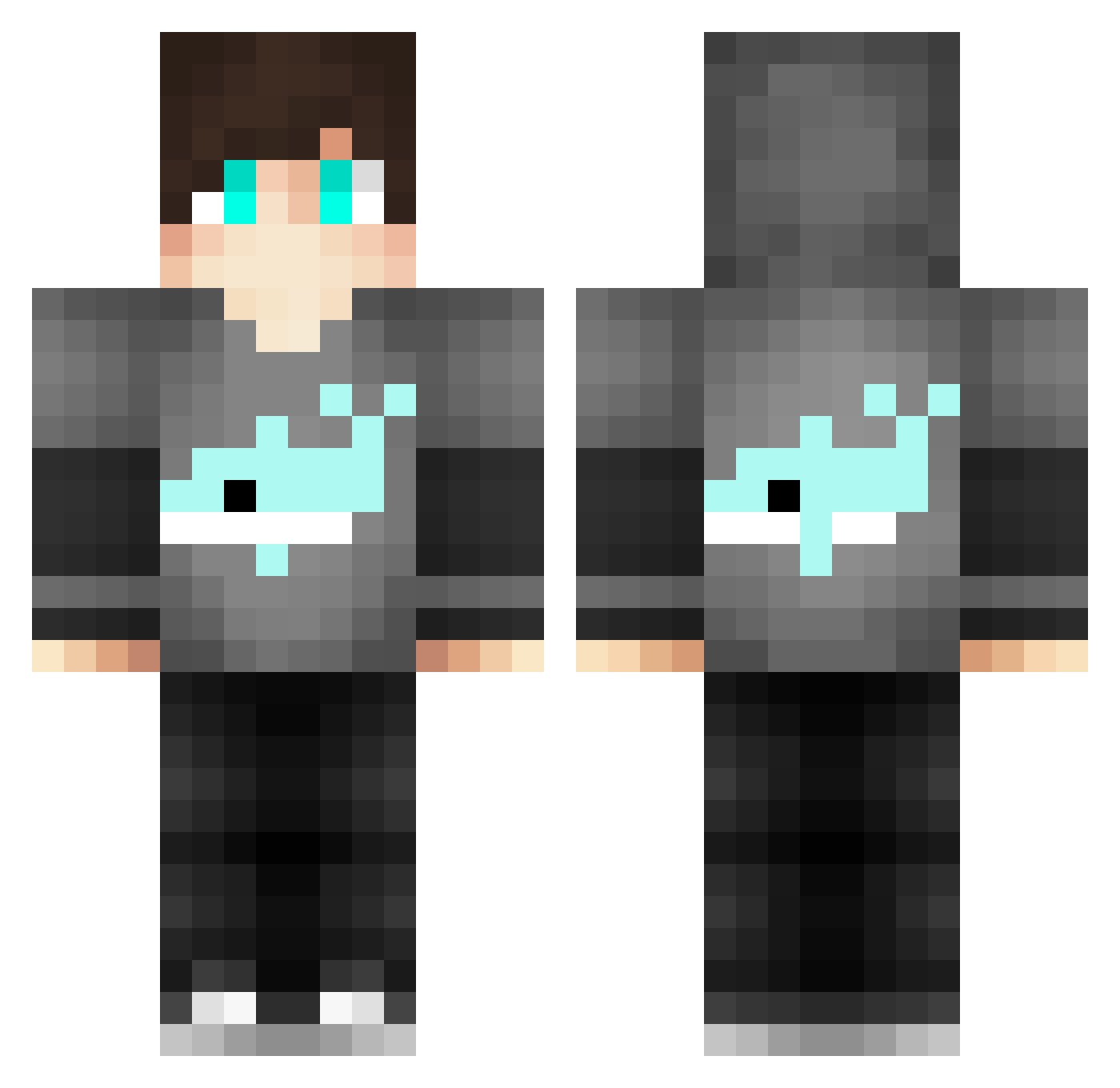 DorfinS Minecraft skin, front and back view