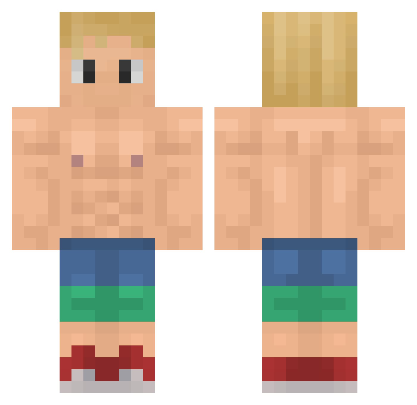 Aceinnit Minecraft skin, front and back view