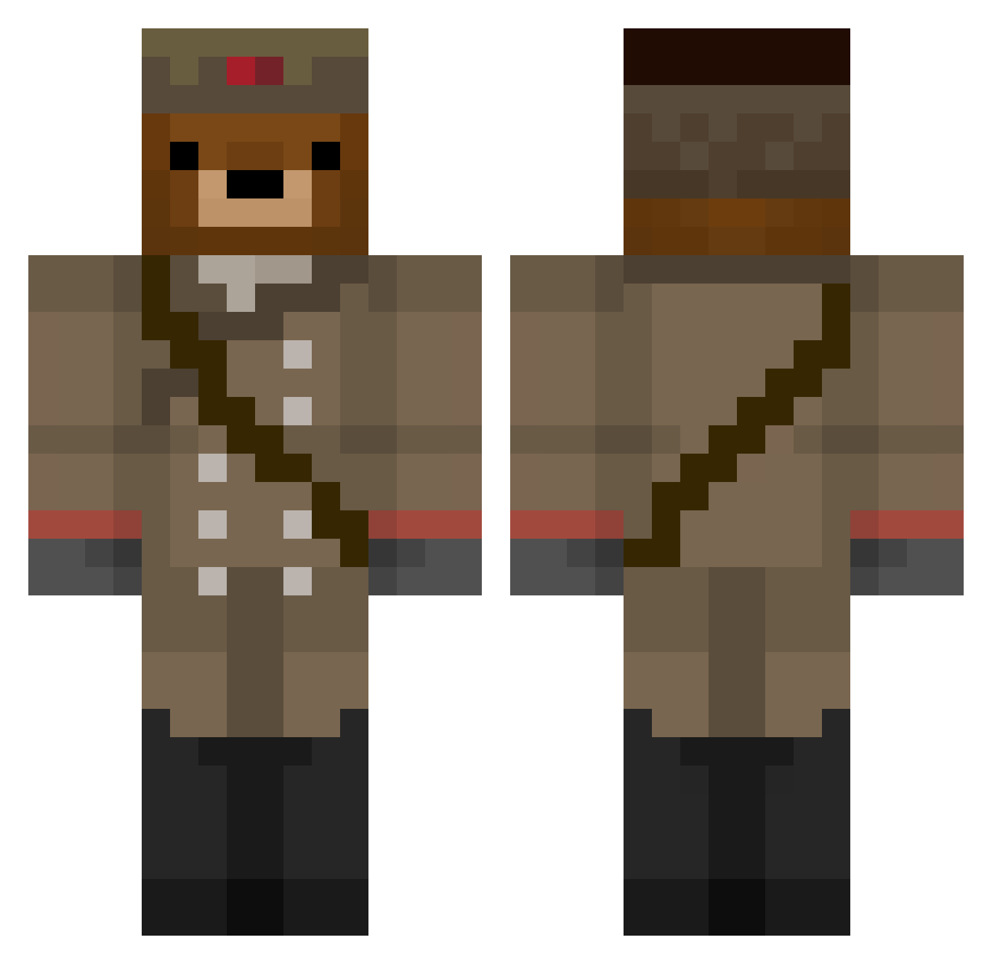 Smieth Minecraft skin, front and back view