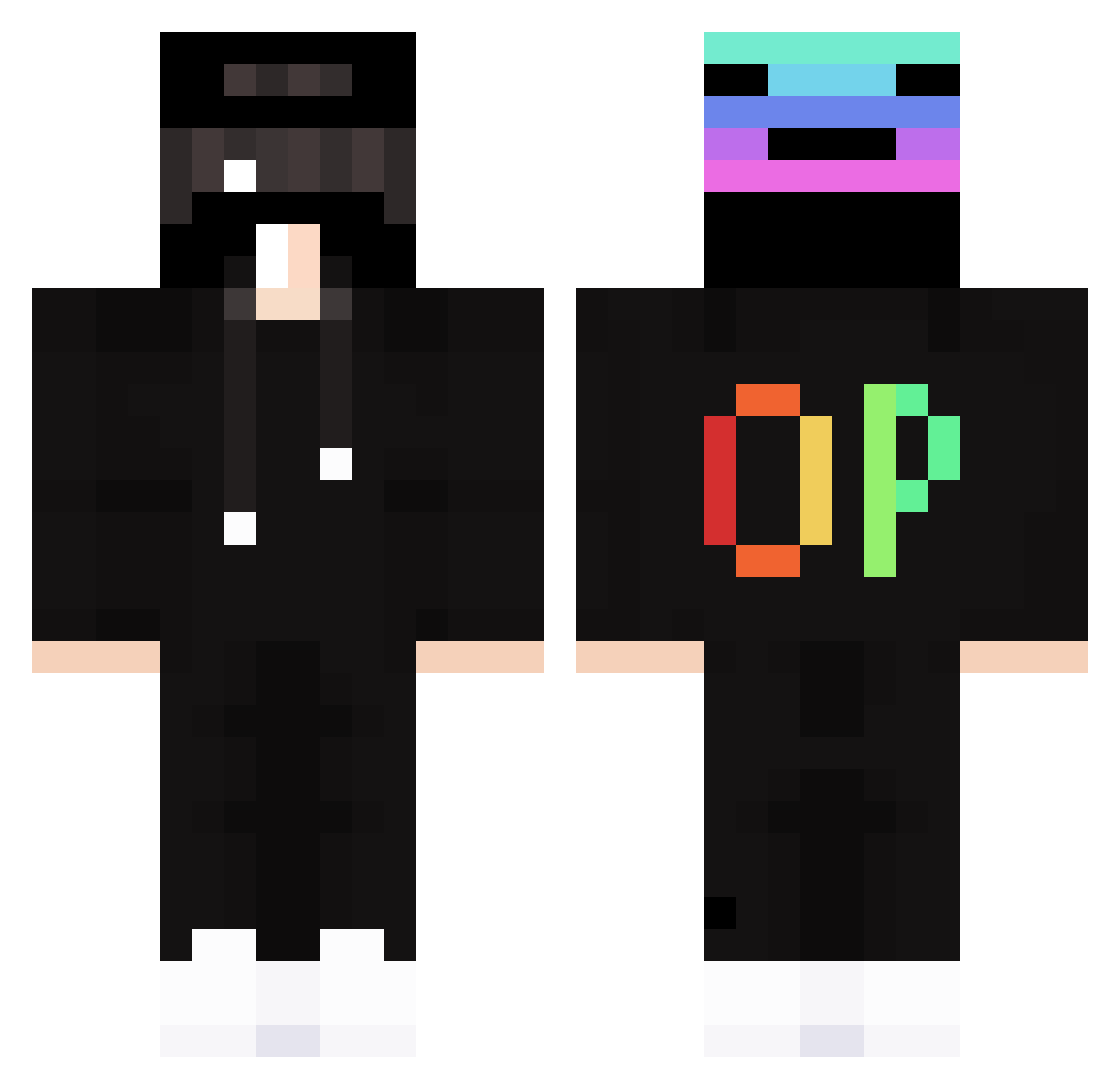 Saleh_exe Minecraft skin, front and back view