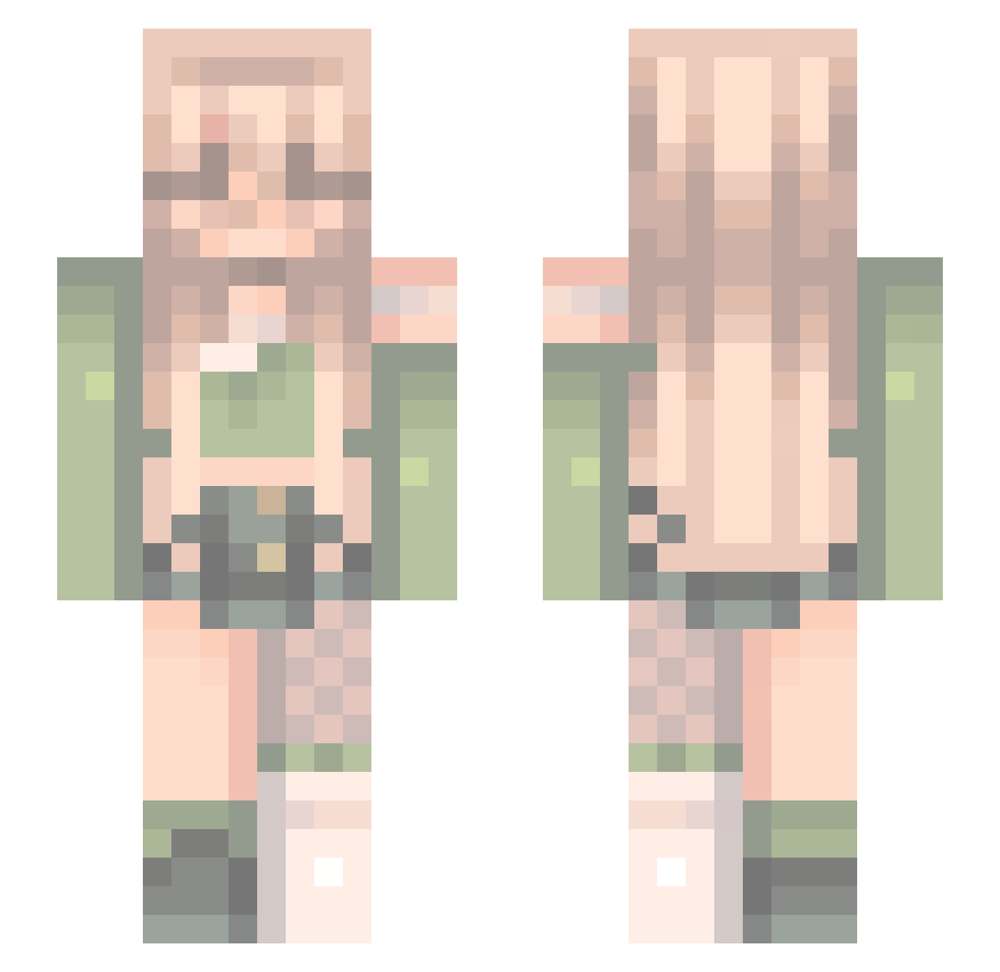 Mayohana Minecraft skin, front and back view