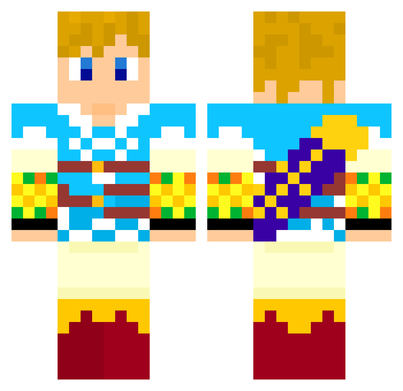 Atom_Levison Minecraft skin, front and back view