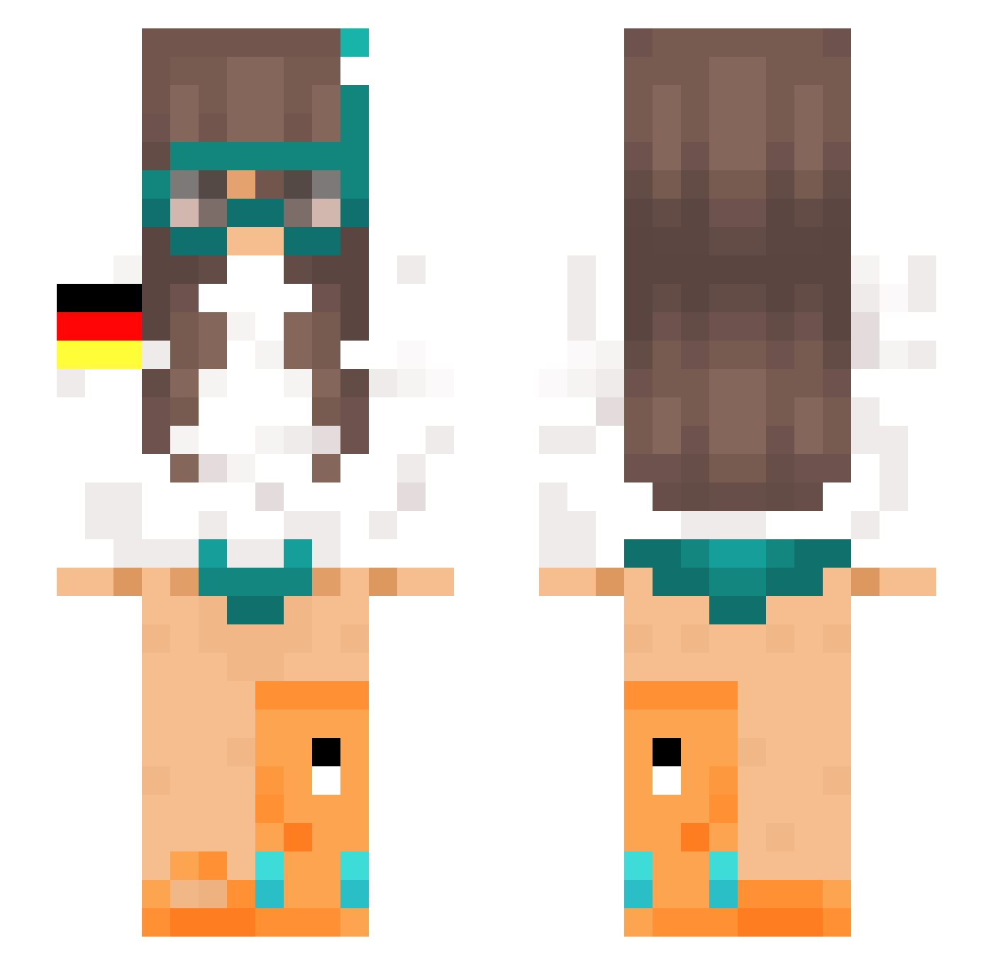 EarniBakaGirl67 Minecraft skin, front and back view