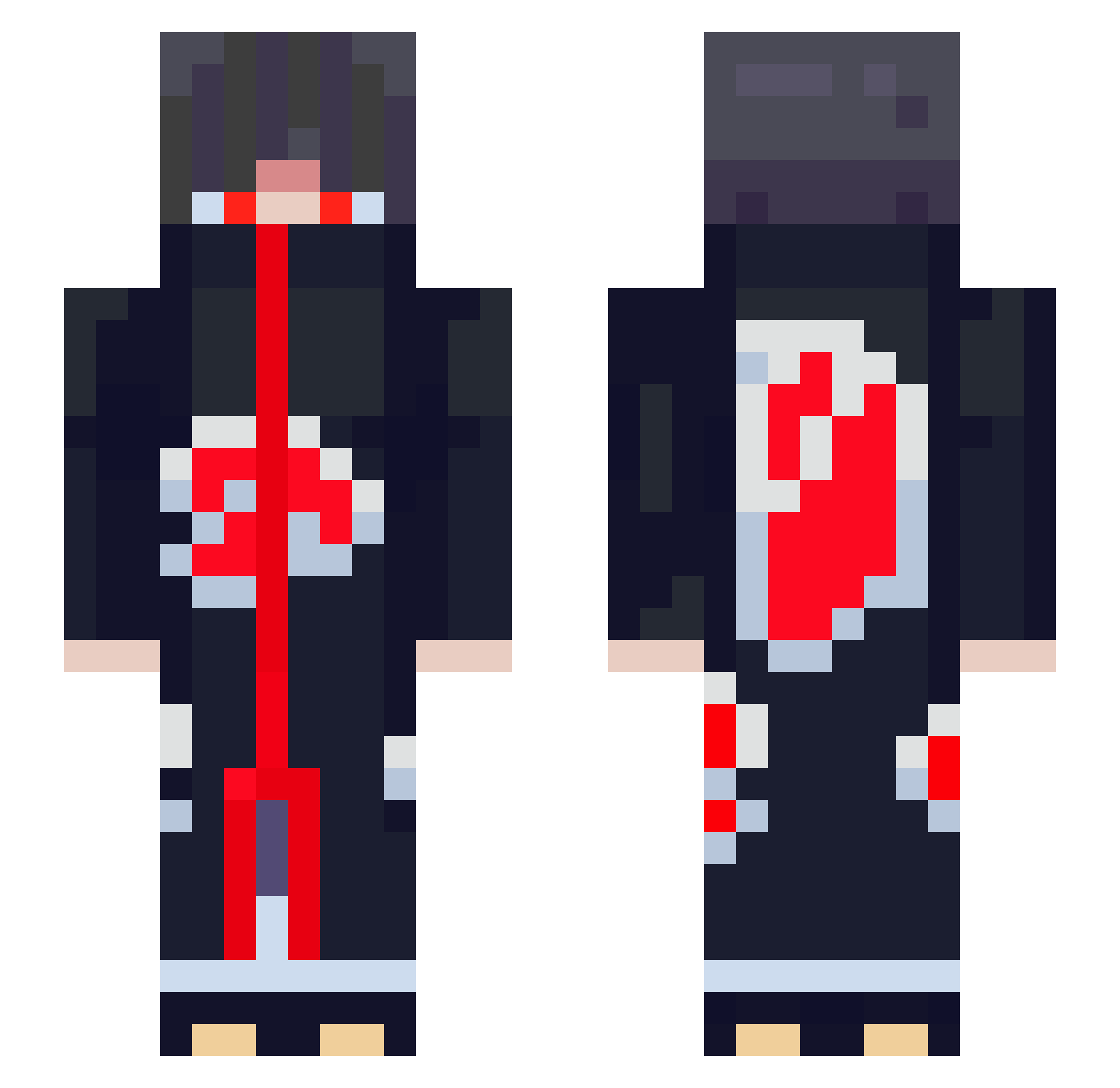 SheffG Minecraft skin, front and back view