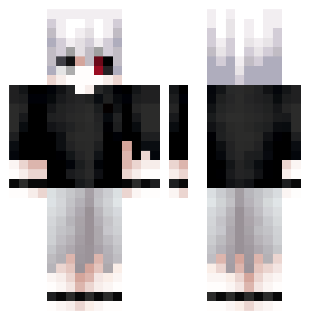 ContraR34 Minecraft skin, front and back view