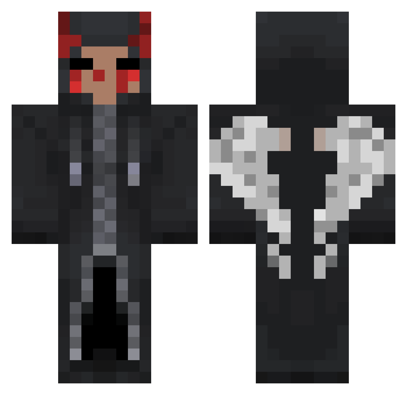 Viltini Minecraft skin, front and back view
