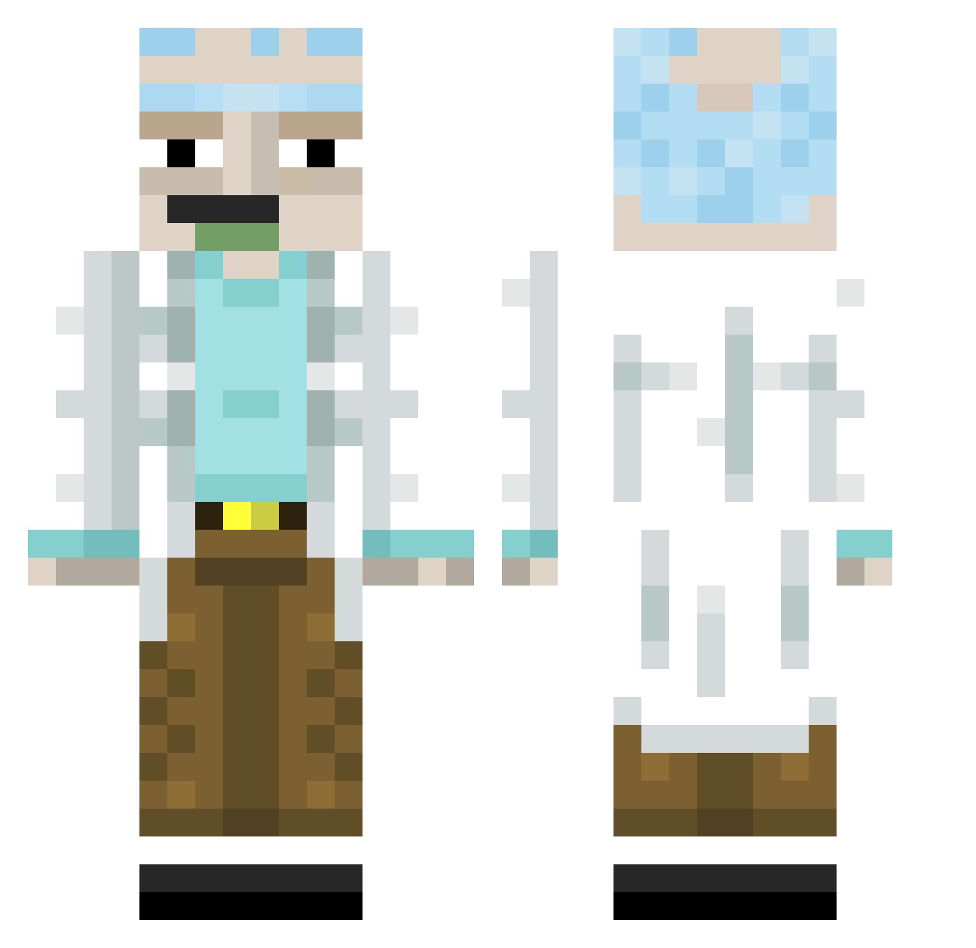 CursedProfanity Minecraft skin, front and back view