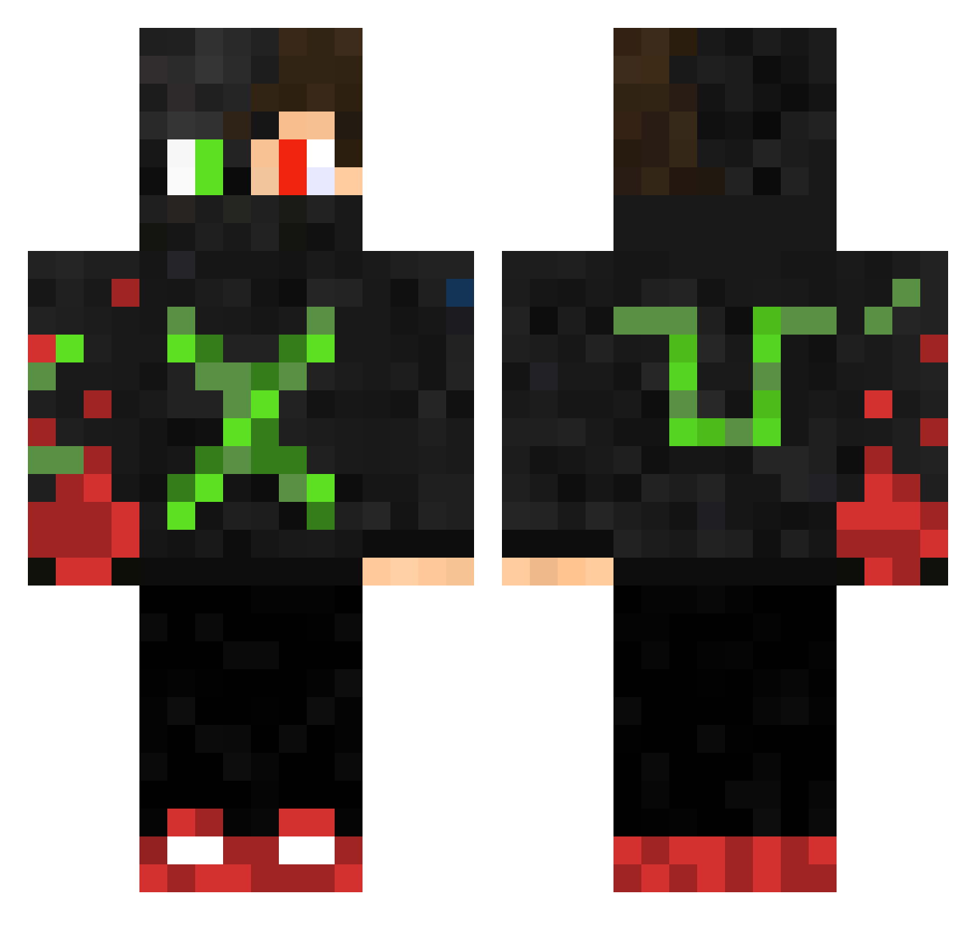 UnitedRo Minecraft skin, front and back view