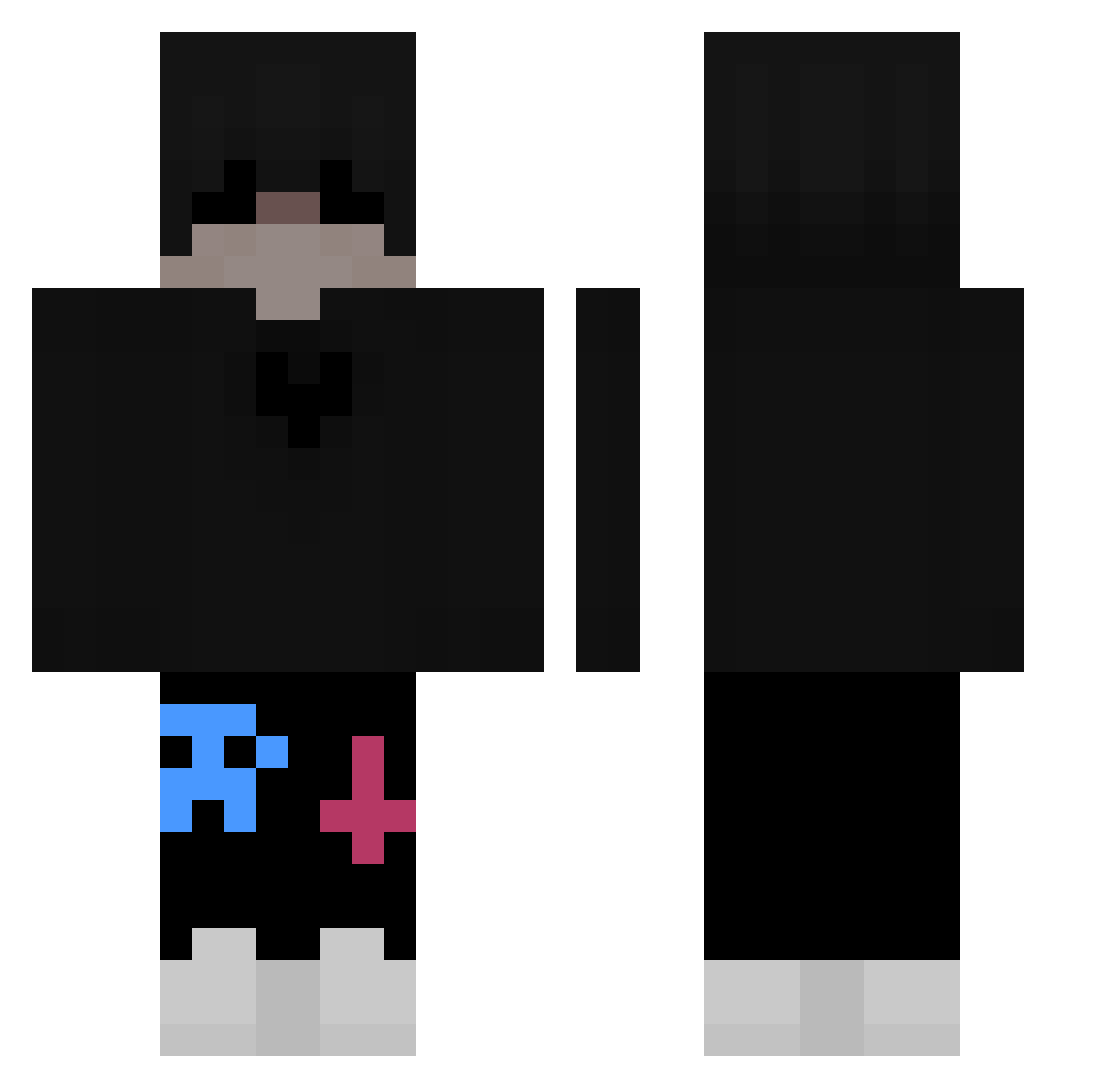 T3CT5566 Minecraft skin, front and back view